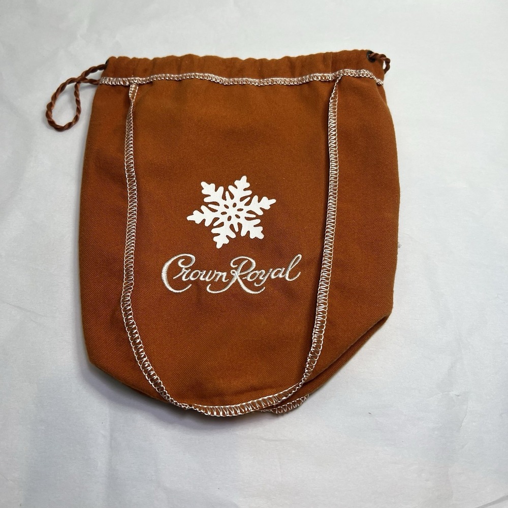 Crown Royal Salted Caramel  Snowflake Limited Edition Drawstring Bag Orange Rare